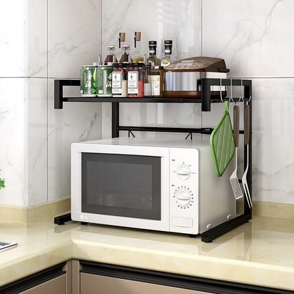 Microwave Shelf Stand 2 Tier Metal Adjustable Rack Kitchen Counter Organizer