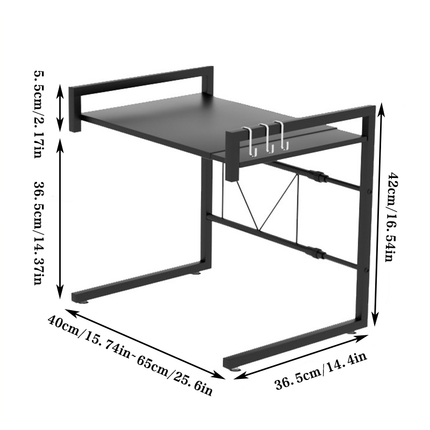 Microwave Shelf Stand 2 Tier Metal Adjustable Rack Kitchen Counter Organizer