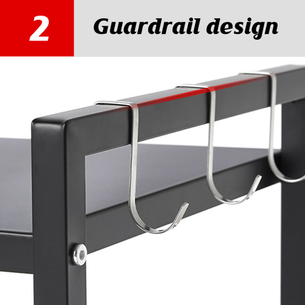 Microwave Shelf Stand 2 Tier Metal Adjustable Rack Kitchen Counter Organizer