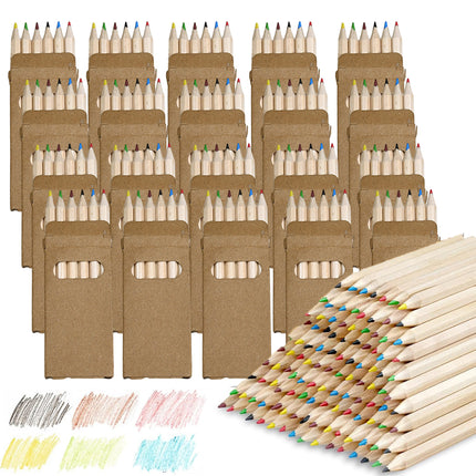 20PCS Mini Coloured Pencils Non Toxic Kids Adults Art Drawing School Home Craft