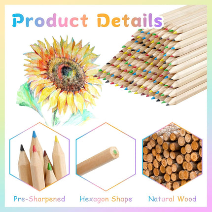 20PCS Mini Coloured Pencils Non Toxic Kids Adults Art Drawing School Home Craft