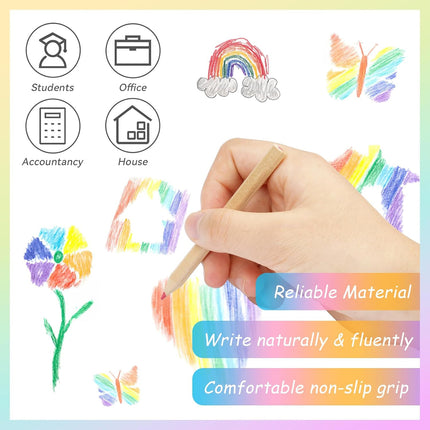 20PCS Mini Coloured Pencils Non Toxic Kids Adults Art Drawing School Home Craft
