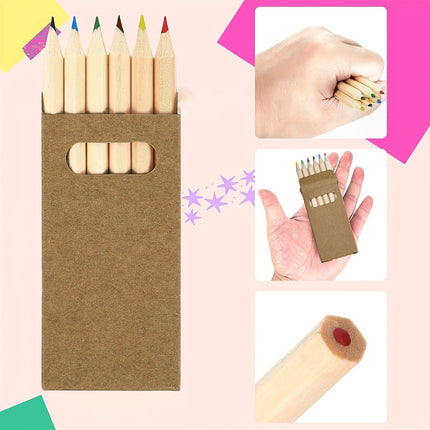 20PCS Mini Coloured Pencils Non Toxic Kids Adults Art Drawing School Home Craft