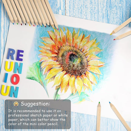 20PCS Mini Coloured Pencils Non Toxic Kids Adults Art Drawing School Home Craft