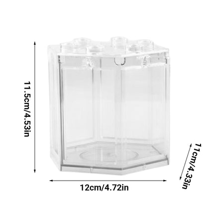 Mini Aquarium Tank 12x11x11.5cm Clear Acrylic for Betta Goldfish Desktop Display