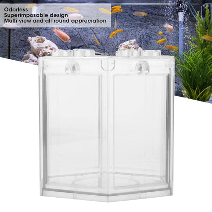 Mini Aquarium Tank 12x11x11.5cm Clear Acrylic for Betta Goldfish Desktop Display