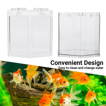 Mini Aquarium Tank 12x11x11.5cm Clear Acrylic for Betta Goldfish Desktop Display