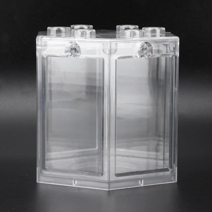 Mini Aquarium Tank 12x11x11.5cm Clear Acrylic for Betta Goldfish Desktop Display