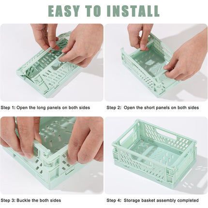 10 PCS Plastic Large Capacity Foldable Desktop Storage Box Durable Easy to Store