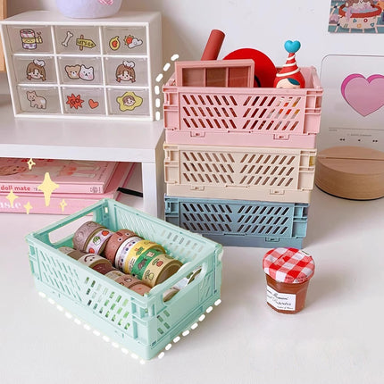 10 PCS Plastic Large Capacity Foldable Desktop Storage Box Durable Easy to Store