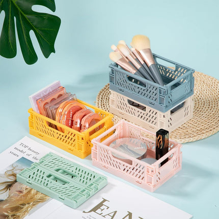 10 PCS Plastic Large Capacity Foldable Desktop Storage Box Durable Easy to Store