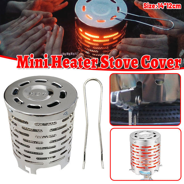 Mini Gas Warming Stove Stainless Steel Camping Portable Stove Heat Cover Use