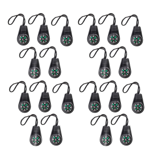 20PCS Portable Mini Survival Compass for Camping Hiking Adventure Navigation