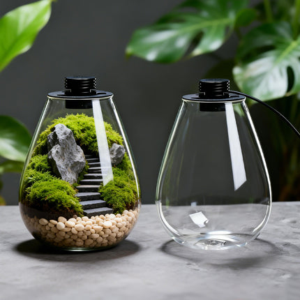 Miniature Landscape Eco Glass Bottle with Lights for Desktop Living Room Decor