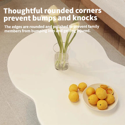 Minimalist Coffee Table Rounded Corners Easy To Install for Living Room Bedroom