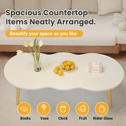 Minimalist Coffee Table Rounded Corners Easy To Install for Living Room Bedroom