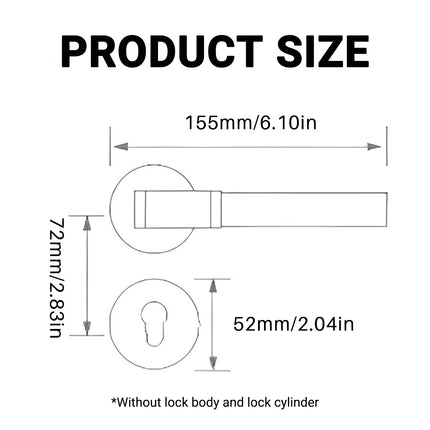 Light Luxury Minimalist Door Lock Knurled Room Door Handle Bedroom Door Lock