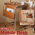 Wheeled Desk For Home Office Bedroom Lockable Wheels Space Saving Sturdy Use