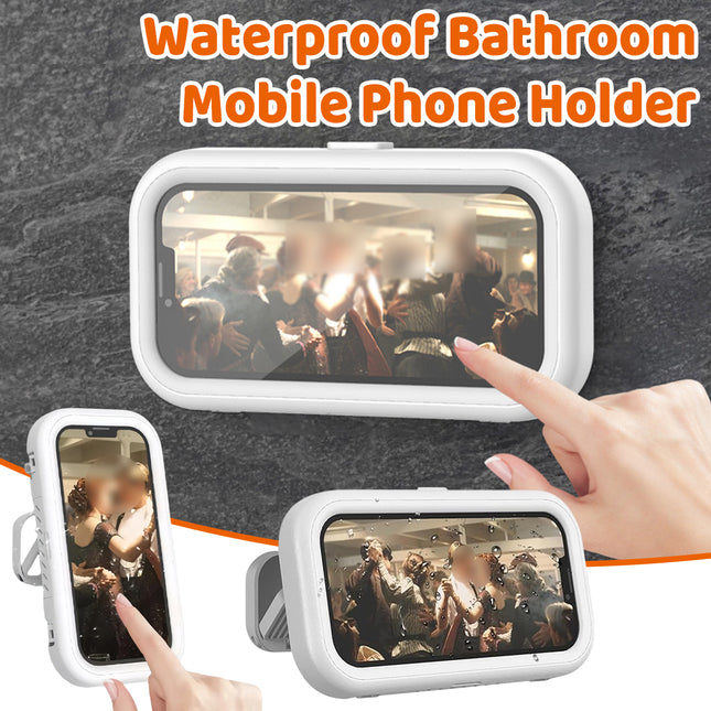 Waterproof Rotating Shower Phone Holder 360-Degree Retractable Wall Mount for Bathroom