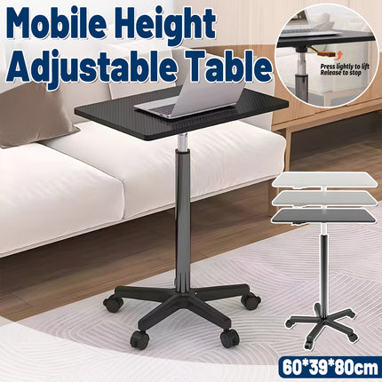 Mobile Height Adjustable Table with Wheels for Home Office Work Space Saving
