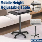Mobile Height Adjustable Table with Wheels for Home Office Work Space Saving
