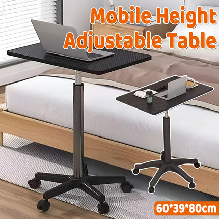 Mobile Height Adjustable Table with Wheels for Home Office Work Space Saving