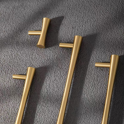 Brass Cabinet Drawer Handles 4 Sizes Modern Gold Closet Door Pulls Simple Style