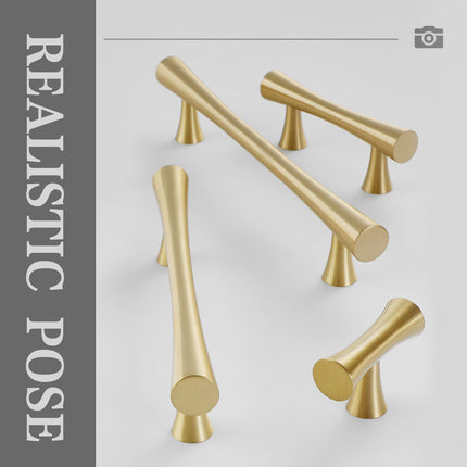 Brass Cabinet Drawer Handles 4 Sizes Modern Gold Closet Door Pulls Simple Style