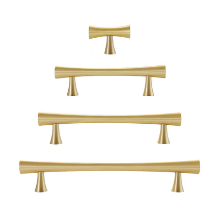 Brass Cabinet Drawer Handles 4 Sizes Modern Gold Closet Door Pulls Simple Style