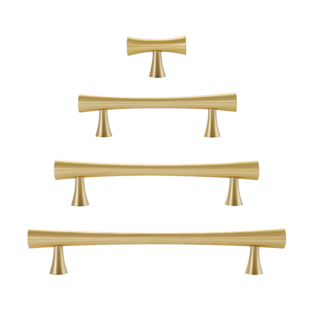 Brass Cabinet Drawer Handles 4 Sizes Modern Gold Closet Door Pulls Simple Style