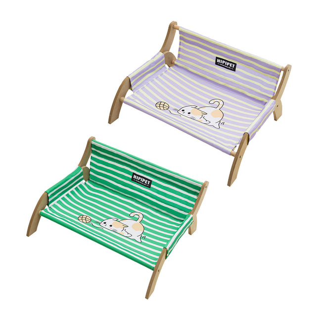 Pet Striped Lounge Bed Pet Nest Soft Cushion Washable Anti Slip Comfortable