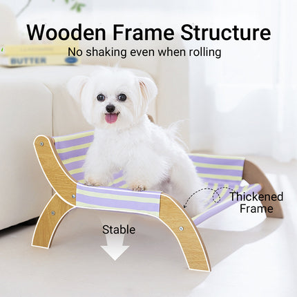 Pet Striped Lounge Bed Pet Nest Soft Cushion Washable Anti Slip Comfortable