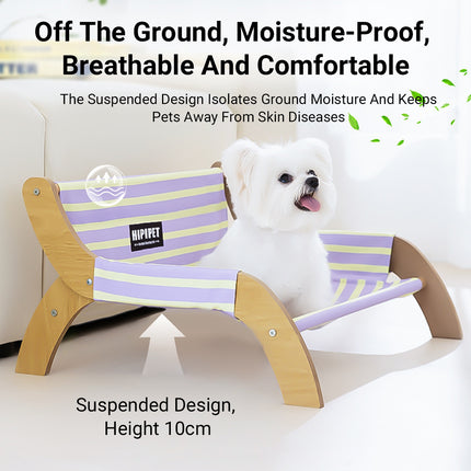 Pet Striped Lounge Bed Pet Nest Soft Cushion Washable Anti Slip Comfortable