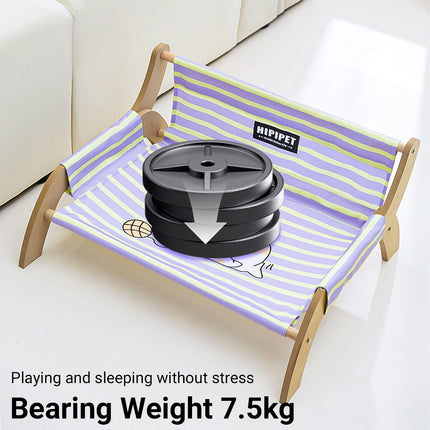 Pet Striped Lounge Bed Pet Nest Soft Cushion Washable Anti Slip Comfortable