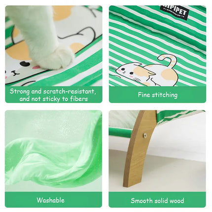 Pet Striped Lounge Bed Pet Nest Soft Cushion Washable Anti Slip Comfortable