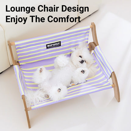 Pet Striped Lounge Bed Pet Nest Soft Cushion Washable Anti Slip Comfortable