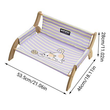 Pet Striped Lounge Bed Pet Nest Soft Cushion Washable Anti Slip Comfortable