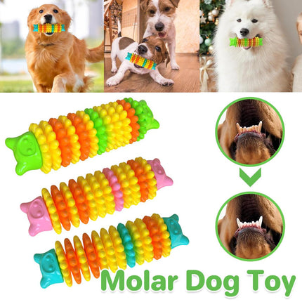 Bear Head Dog Chew Toys for Teething and Fun Caterpillar Pet Toys for Dogs