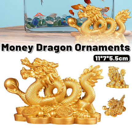 Money Dragon Figurine Decoration Resin Wealth for Home Office Desktop Decor Use