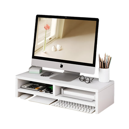Monitor Stand Riser Double-Layer Design Space Saving for Desk Organizer Storage