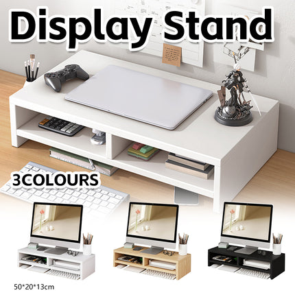 Monitor Stand Riser Double-Layer Design Space Saving for Desk Organizer Storage