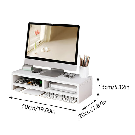 Monitor Stand Riser Double-Layer Design Space Saving for Desk Organizer Storage