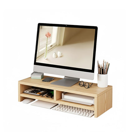 Monitor Stand Riser Double-Layer Design Space Saving for Desk Organizer Storage