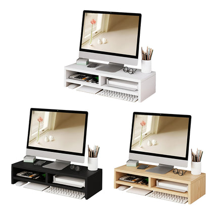 Monitor Stand Riser Double-Layer Design Space Saving for Desk Organizer Storage