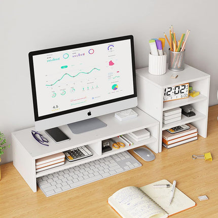Monitor Stand Riser Double-Layer Design Space Saving for Desk Organizer Storage