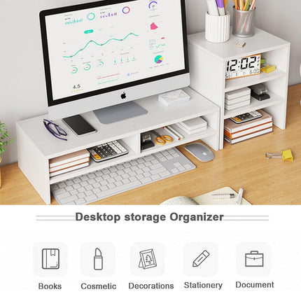 Monitor Stand Riser Double-Layer Design Space Saving for Desk Organizer Storage