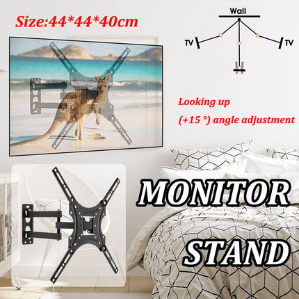 32-55 Inch TV Monitor Wall Mount Bracket Adjustable Telescopic Stable X-Shaped