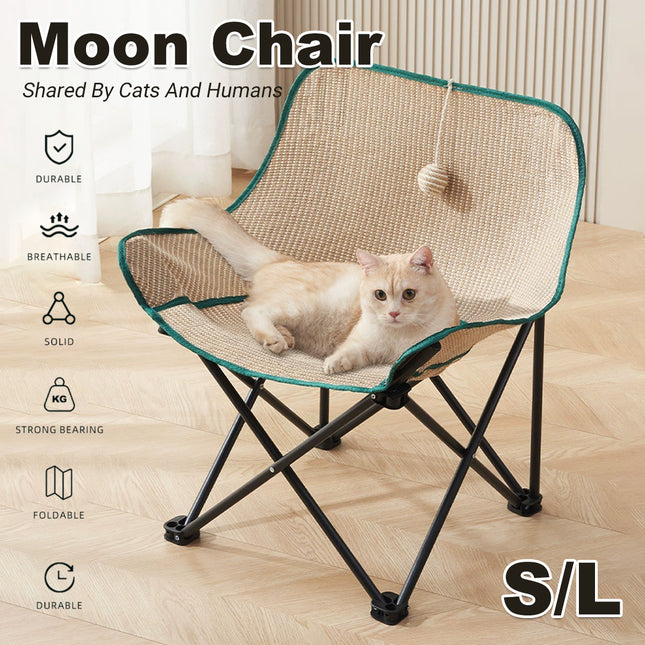 Folding Cat Bed Moon Chair Soft Pet Nest Portable Lounge Sofa for Kitten Sleep