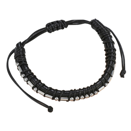 Morse Code Leather Bracelet A New Chapter Adjustable Handmade Stainless Steel Beads