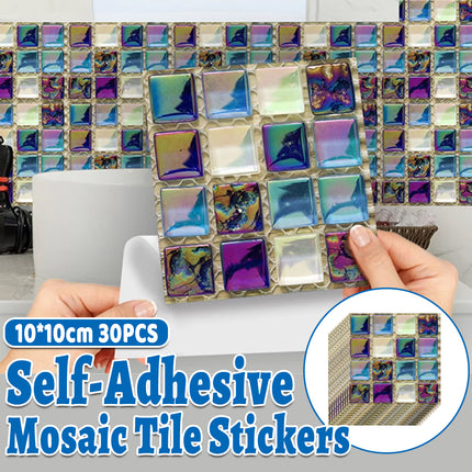 30PCS Waterproof Stainproof Wall Floor Tile Sticker Self Adhesive Renovation